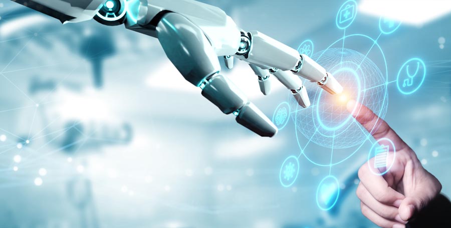 Robot hand ai artificial intelligence assistance for medical hea